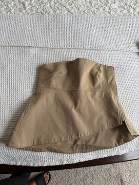 Zara khaki strapless top